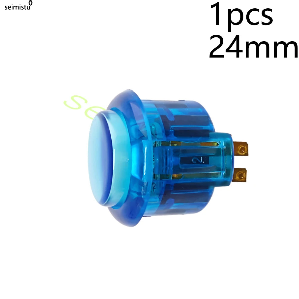 5V LED Illuminated Arcade Light Push Button 30mm/24mm Clear Plastic Coin Operated Joystick Game Button for DIY Arcade Machine