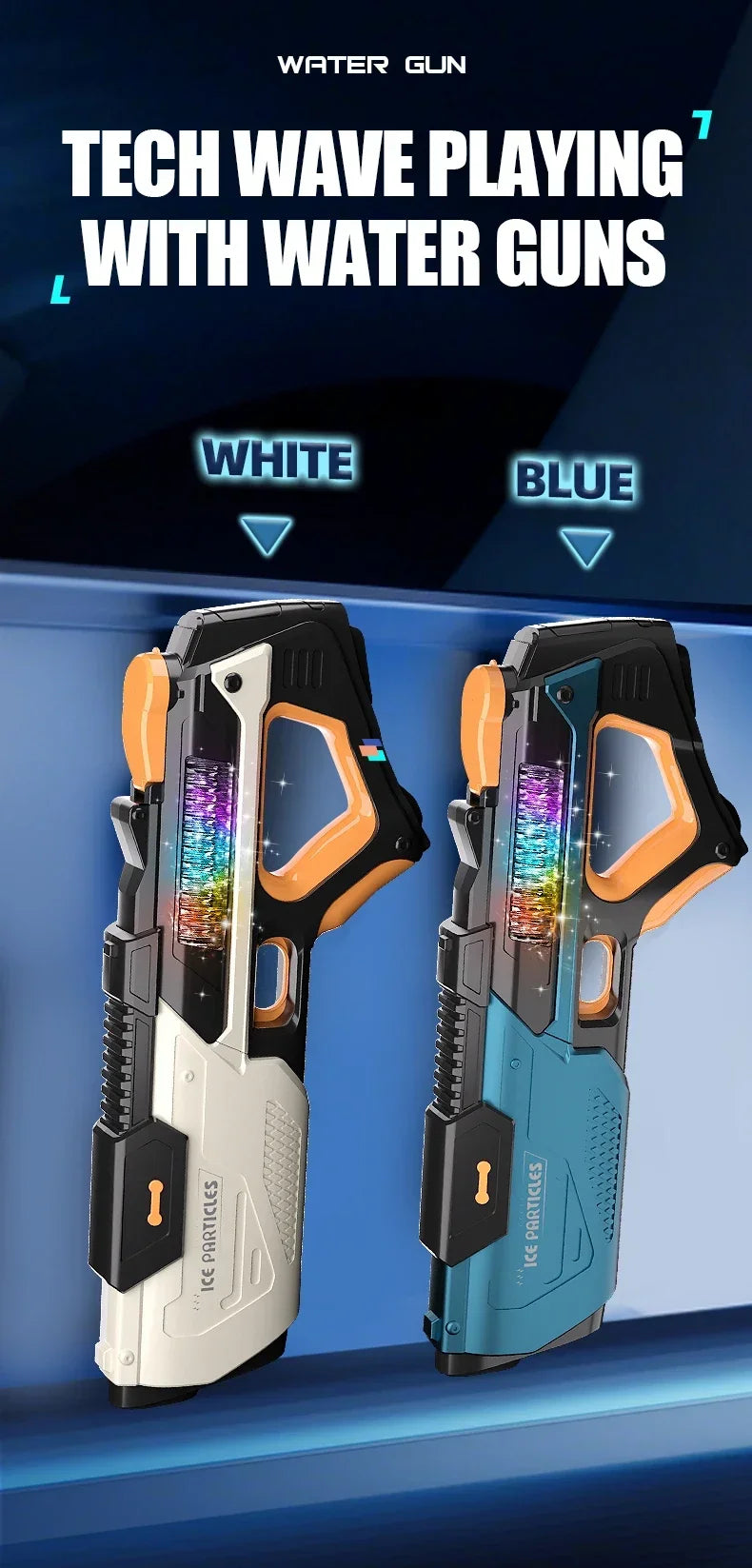 Full Electric Automatic Water Storage Gun Toys Portable Children Summer Beach Outdoor Fight Fantasy Toys for Boys Kids Game