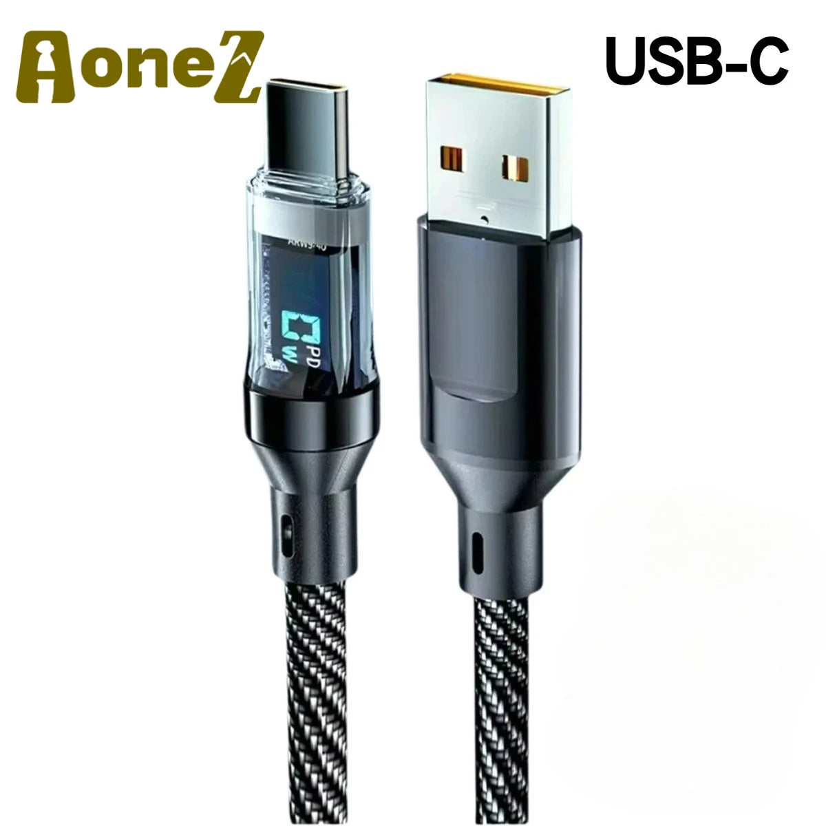 Multi Device Fast Charger Cable 60-120W with LED Display USB A to C and C to C Super Fast Charge for Huwei OPPO iPhone 15 Mac