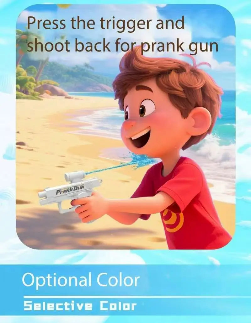 Outdoor Summer Water 2-Way Squirt Gun - Press & Spray Water Gun,Reverse Splash Toy for Prank Fun,Stress Relief, Water Fight Game