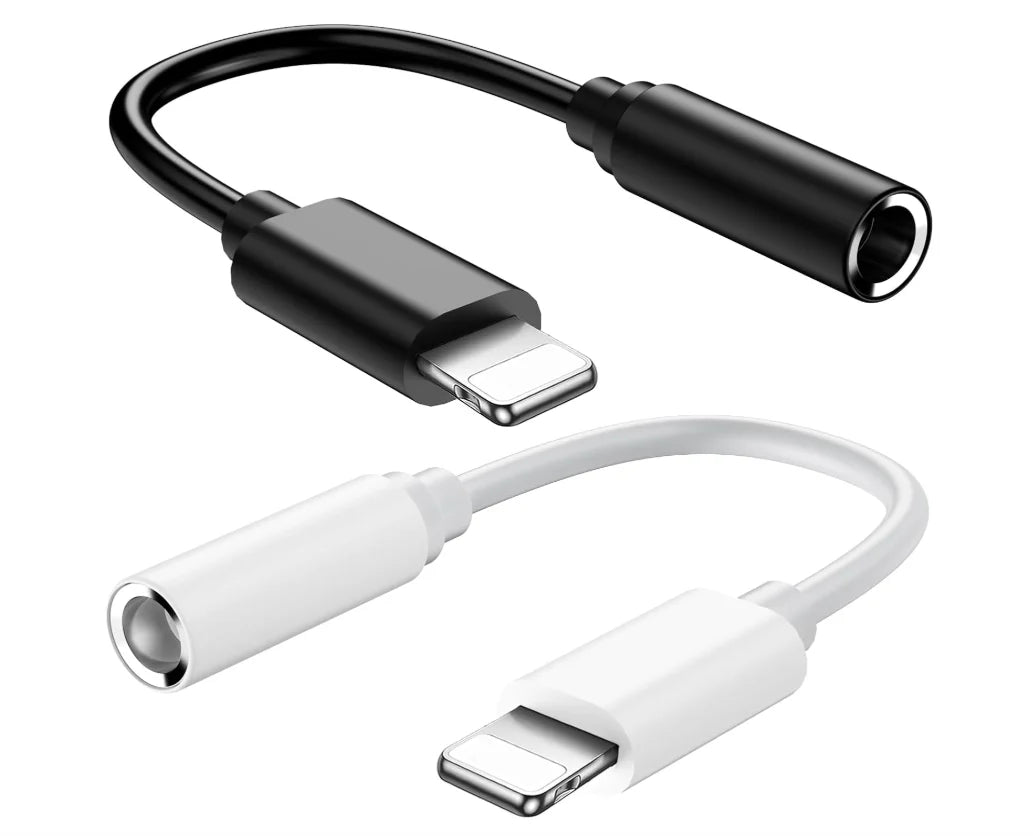 2 Pack MFi Certified Lightning to 3.5 mm Headphone Jack Adapter for iPhone, Earphone Converter Dongle Aux Audio Cable - Co