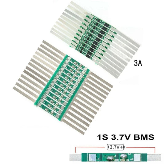 10PCS 1S 3.7V 3A li-ion BMS PCM battery protection board pcm with Belt for 18650 lithium ion li battery