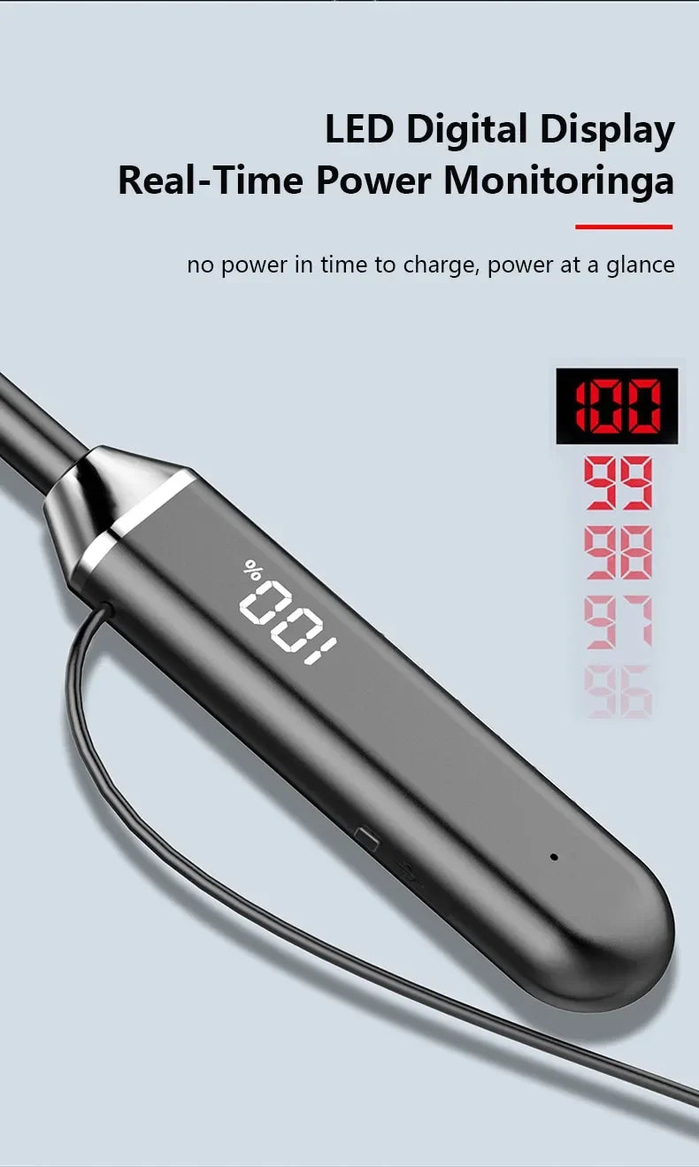 New Sport Neckband Earphone Wireless Headphone audífonos bluetooth inalámbrico Gaming LED Display ear buds for xiaomi huawei