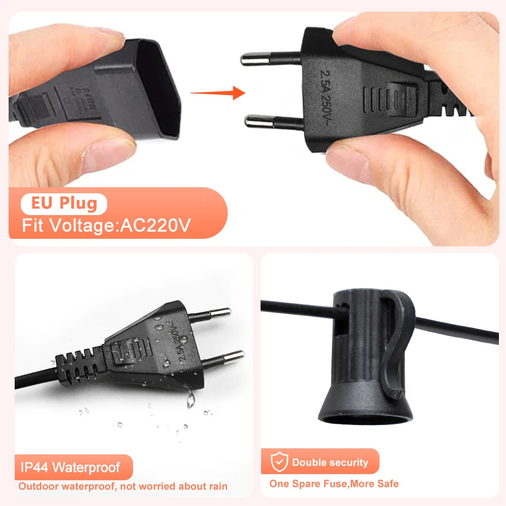 String Lights LED 15 Light Bulbs 10M G40 Globe String Lights Shatterproof Patio Lights for Indoor/Outdoor Commercial Decor Lamp