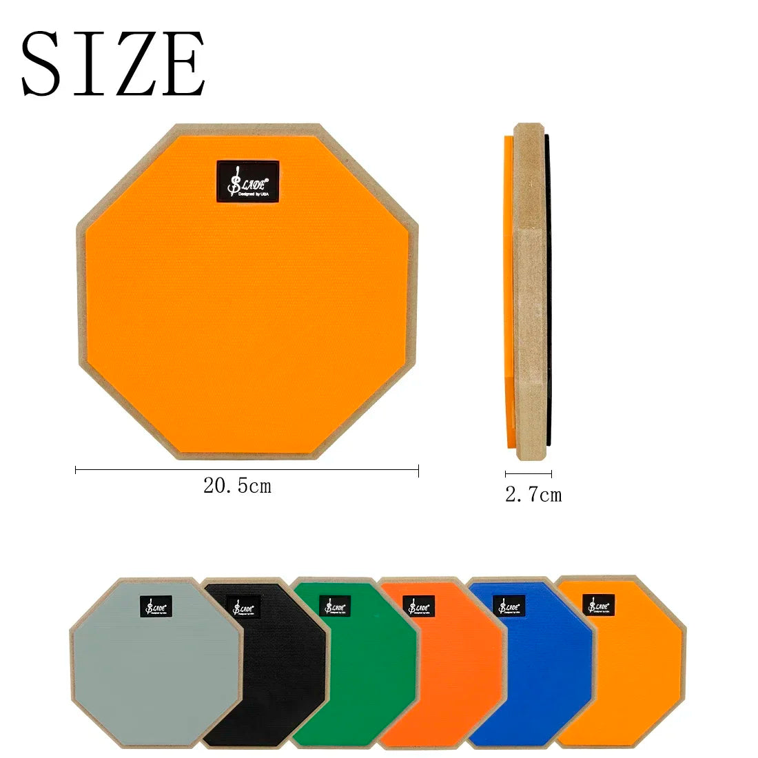 SLADE 8 Inch 12 Inch Drum Practice Pad Rubber Wooden Dumb Drum Pad Mute Training for Jazz Drums Exercise Beginners