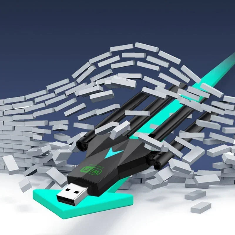 Original 4 Antennas 1200Mbps WiFi USB 3.0 Adapter 2.4G/5GHZ Dual Band WiFi Dongle Wireless Network Card 802.11AX For Win 10/11