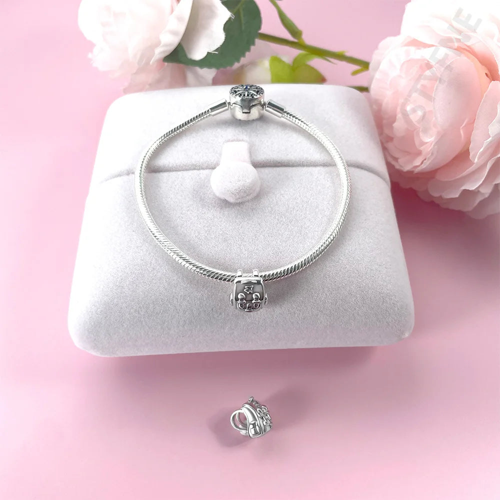 Sterling Silver 925 Gold Glow in The Dark Firefly Pendant Fit Bracelet Women DIY Pendant for Jewelry Making Gifts