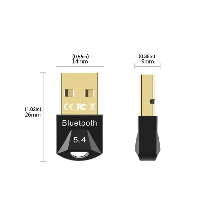 USB Bluetooth Adapter for Pc Usb Bluetooth 5.4/ 5.3/ 5.1/ 5.0 Dongle Receiver for Speaker Mouse Keyboard Music Audio Transmitter