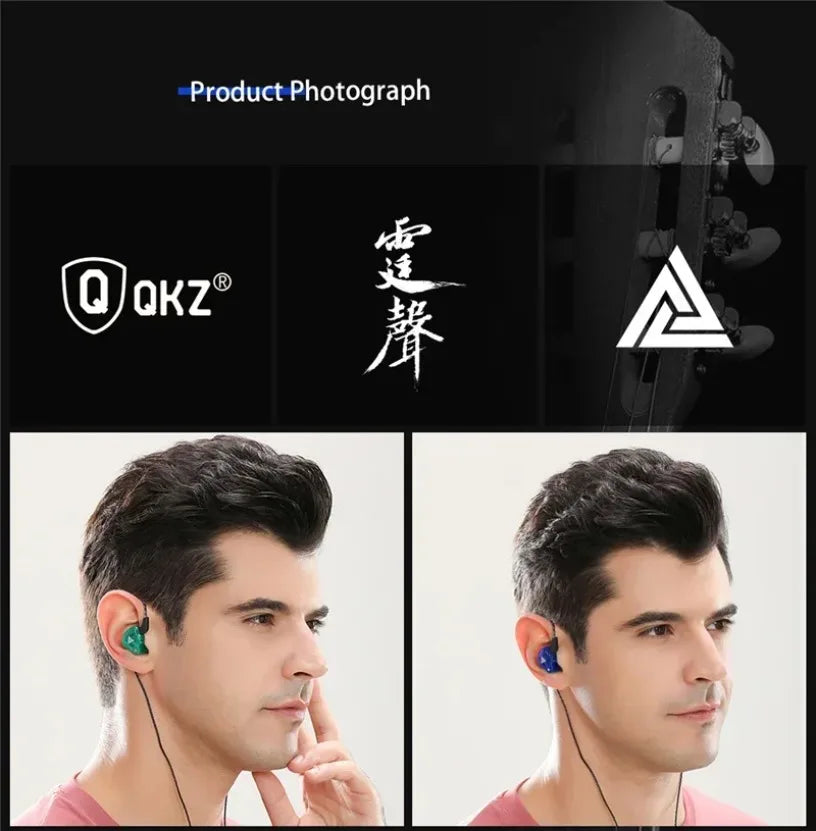 New Sport Headset with Microphone 3.5mm Wired Headphones QKZ AK6 In Ear Earphone for iPhone In Ear Mic Stereo Race Headset