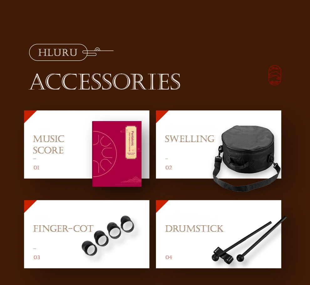 Hluru Music Drum 13 Inch 15 Notes Glucophone Steel Tongue Drum 15 Notes D Tone Ethereal Drum  Percussion Musical Instruments