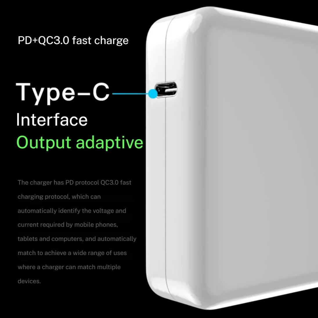 96W MacBook Charger Laptop USB-C Power Adapter For Macbook Pro M1 M2 MacBook Air A2337 A1706 Power Supply Adapter Fast Charger