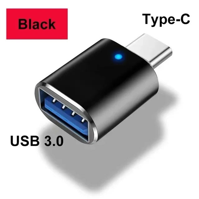 USB 3.0 OTG adapter USB-C to USB A converter suitable for Macbook Samsung Xiaomi Huawei LED USBC OTG connector