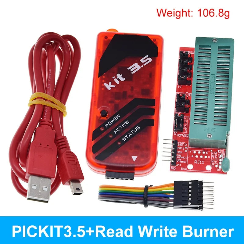 TZT PICKit2 PICKIT3 PICKit3.5 Programmer + PIC ICD2 PICKit 2 PICKIT 3 PICKIT 3.5 Programming Adapter Universal Programmer Seat