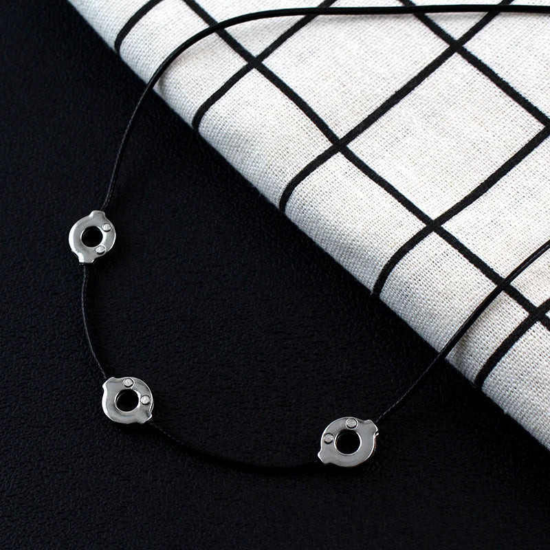 Anime Uchiha Itachi Necklace Titanium Steel Cosplay 3 Loops Necklace Women Choker Kolye Gift Ethnic Men Jewelry