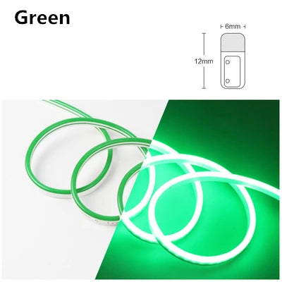 12V Led Neon Strip Lights Flex Tape Ribbon Lamp Rope Waterproof Silicone Tube Bar 1cm 1led Cut DIY Ad Sign Board Billboard