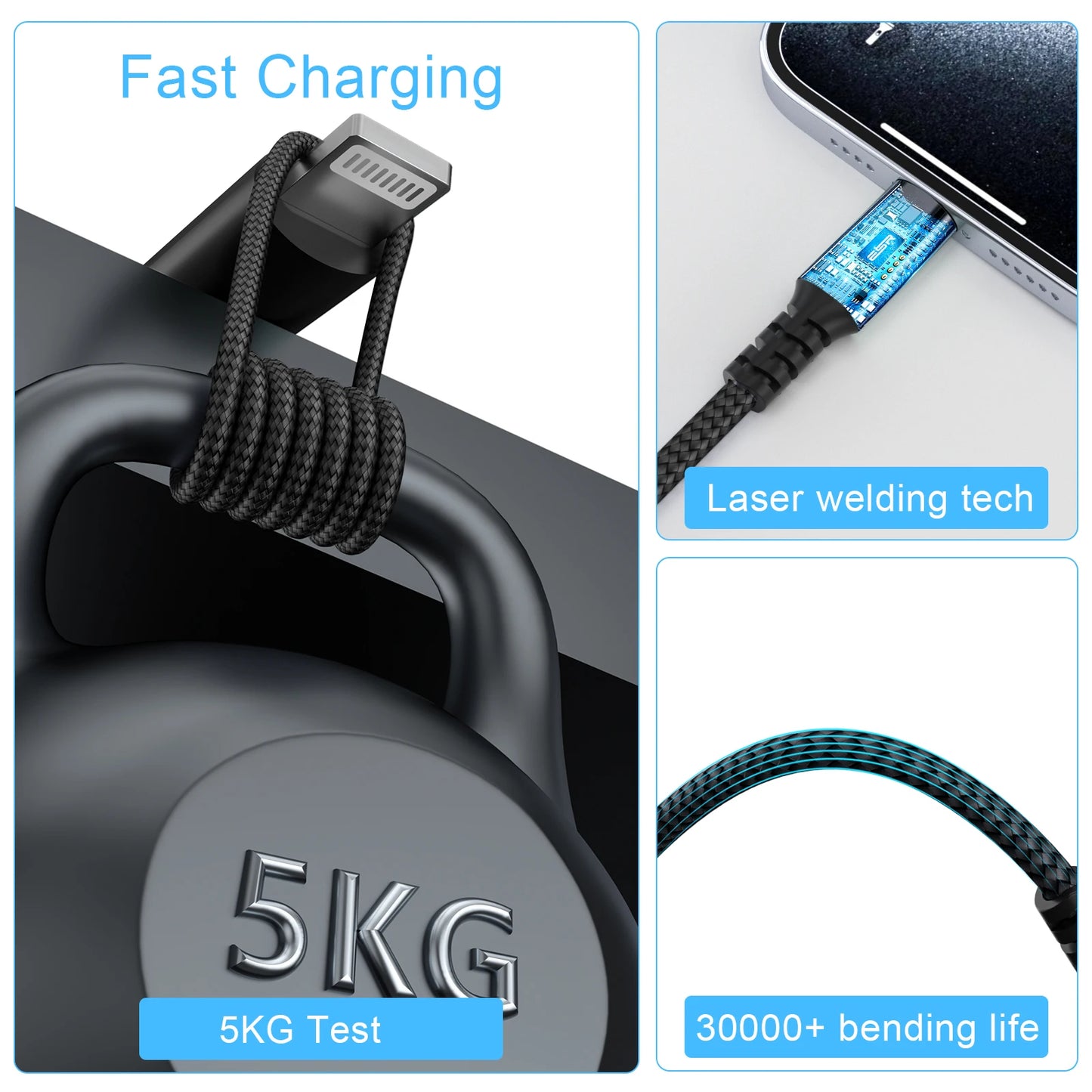 USB to Lightning charge cable for iPhone 14 13 12 11 Pro Max 8 7 6 Fast charging cable Data cable for iPad Mini MFi Certified