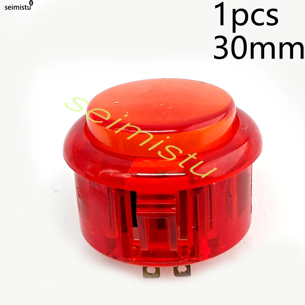 5V LED Illuminated Arcade Light Push Button 30mm/24mm Clear Plastic Coin Operated Joystick Game Button for DIY Arcade Machine
