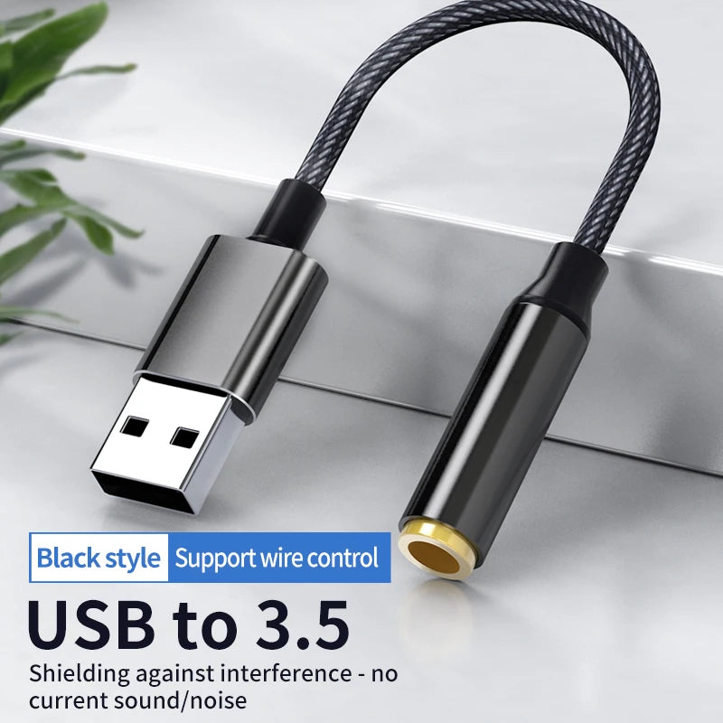 USB to 3.5mm Audio Jack Adapter USB A to 3.5mm TRRS USB to Audio Jack Adapter Headset External Stereo Sound Card