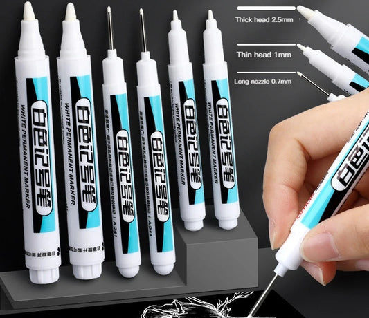 1/4Pcs White Permanent Paint Pen set for Wood Rock Plastic Leather Glass Stone Metal Canvas Ceramic Deep Hole Marker 0.7mm