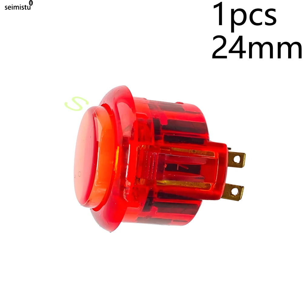 5V LED Illuminated Arcade Light Push Button 30mm/24mm Clear Plastic Coin Operated Joystick Game Button for DIY Arcade Machine
