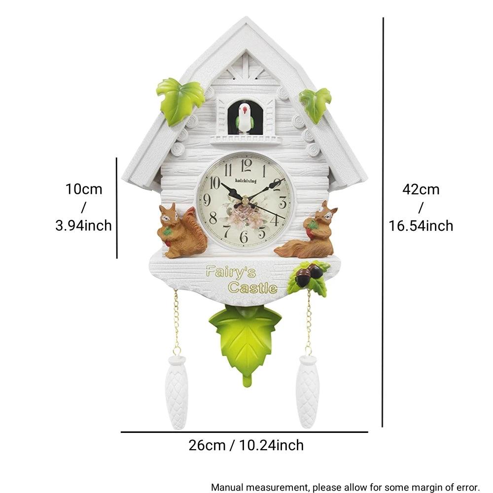 1pc Cuckoo Wall Clock, Daytime Hourly Alarm Pendulum Quartz Watch, Silent Wall Clock for Home Living Room Decoration Wall Art