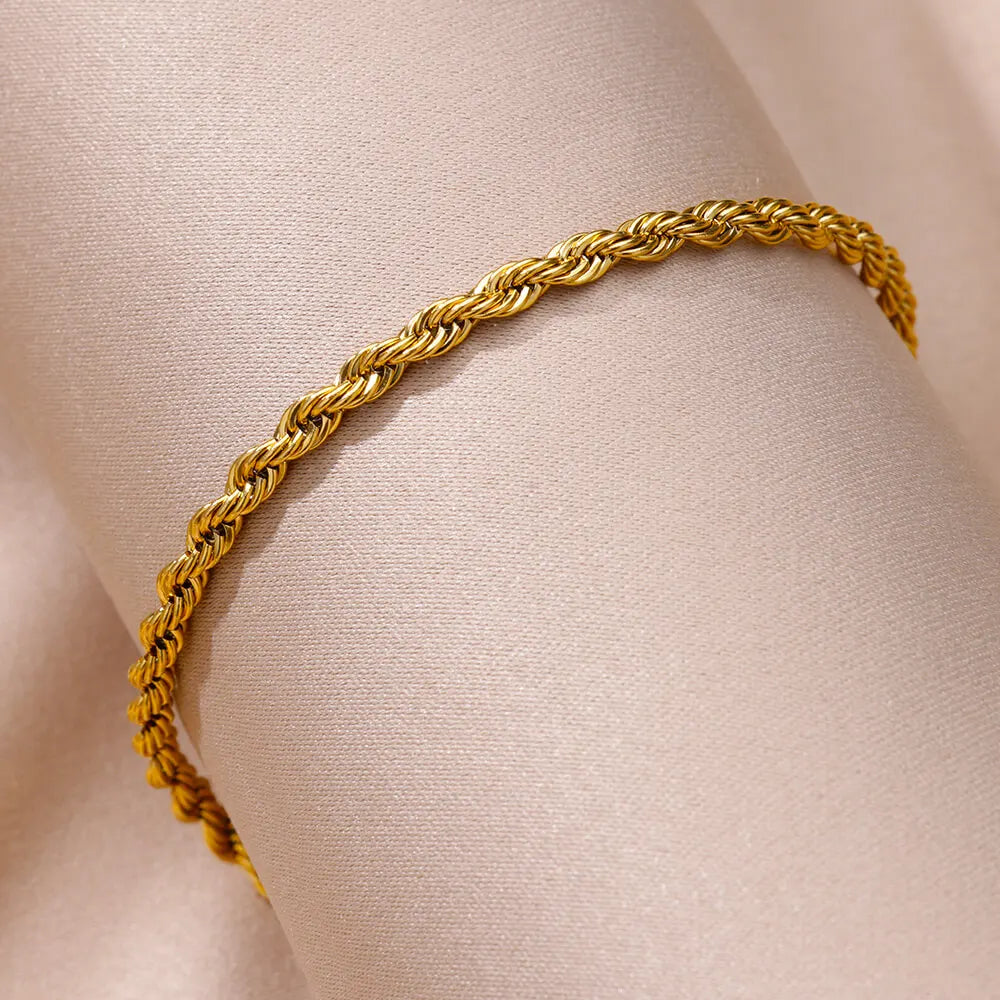 Stainless Steel Chain Anklets for Women Accessories Gold Color Ankle Bracelet Waterproof Anklet Summer Beach Boho Jewelry Gift