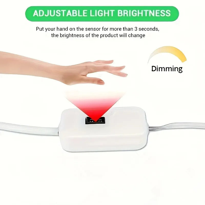 USB LED Light Strip Hand Scan Sensor Light 60LEDs/m DC5V Waterproof BackLight Flexible Lights Strip for Stairs Cabinets Bedroom