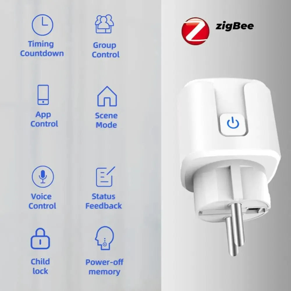 Smart Plug 20A EU Smart Socket With Power Monitoring Timing Function Voice Control Via Alexa Google Home Yandex