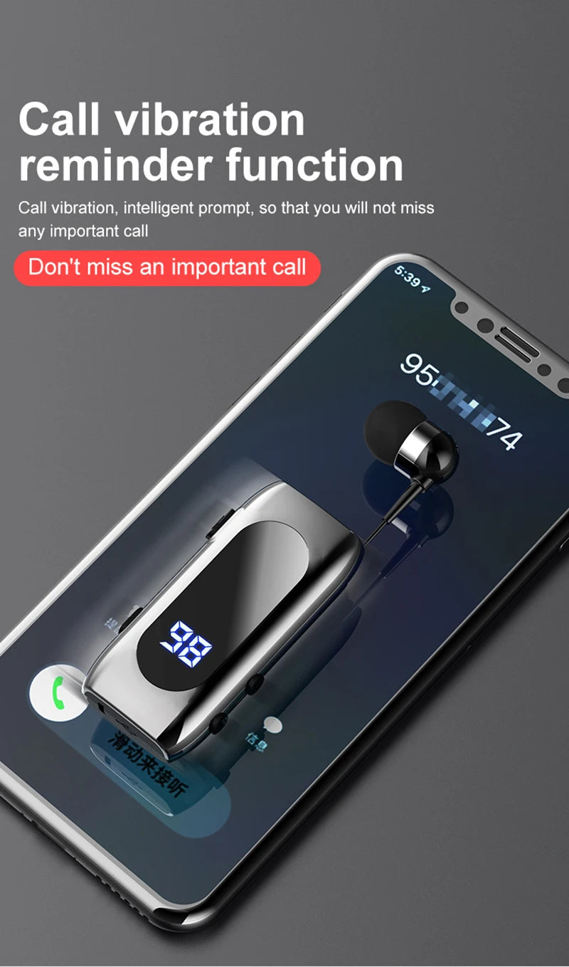 New K88 Lavalier Business Headset Bluetooth 5.4 Bass Earphone Call Vibration Reminder+Voice Number Reporting Wireless Headphone