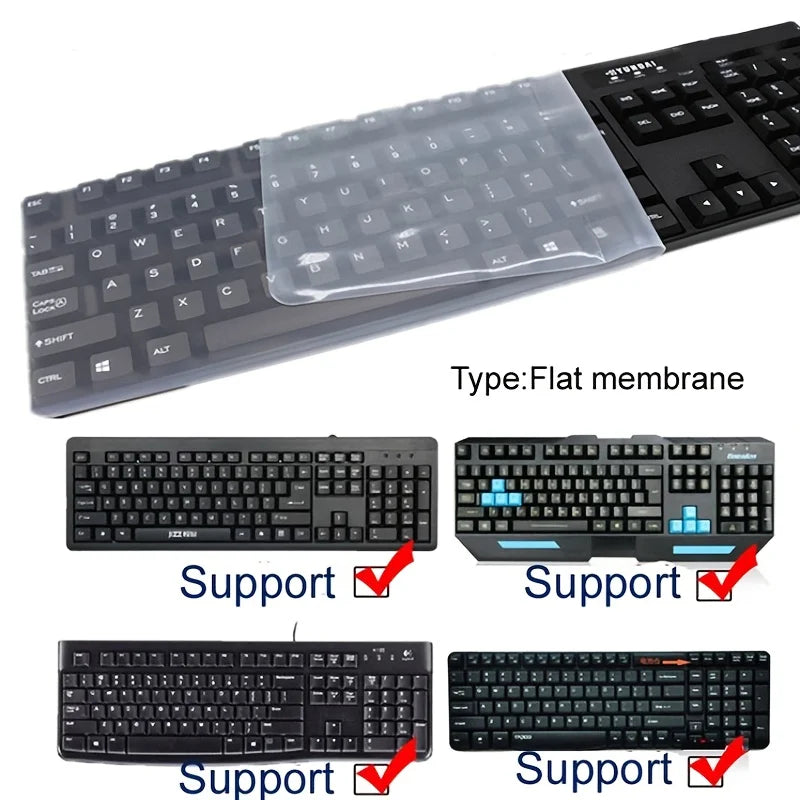 Universal Keyboard Silicone Protector Film Skin Cover Desktop PC Transparent Silica Gel Bump Concave and convex Flat Membrane