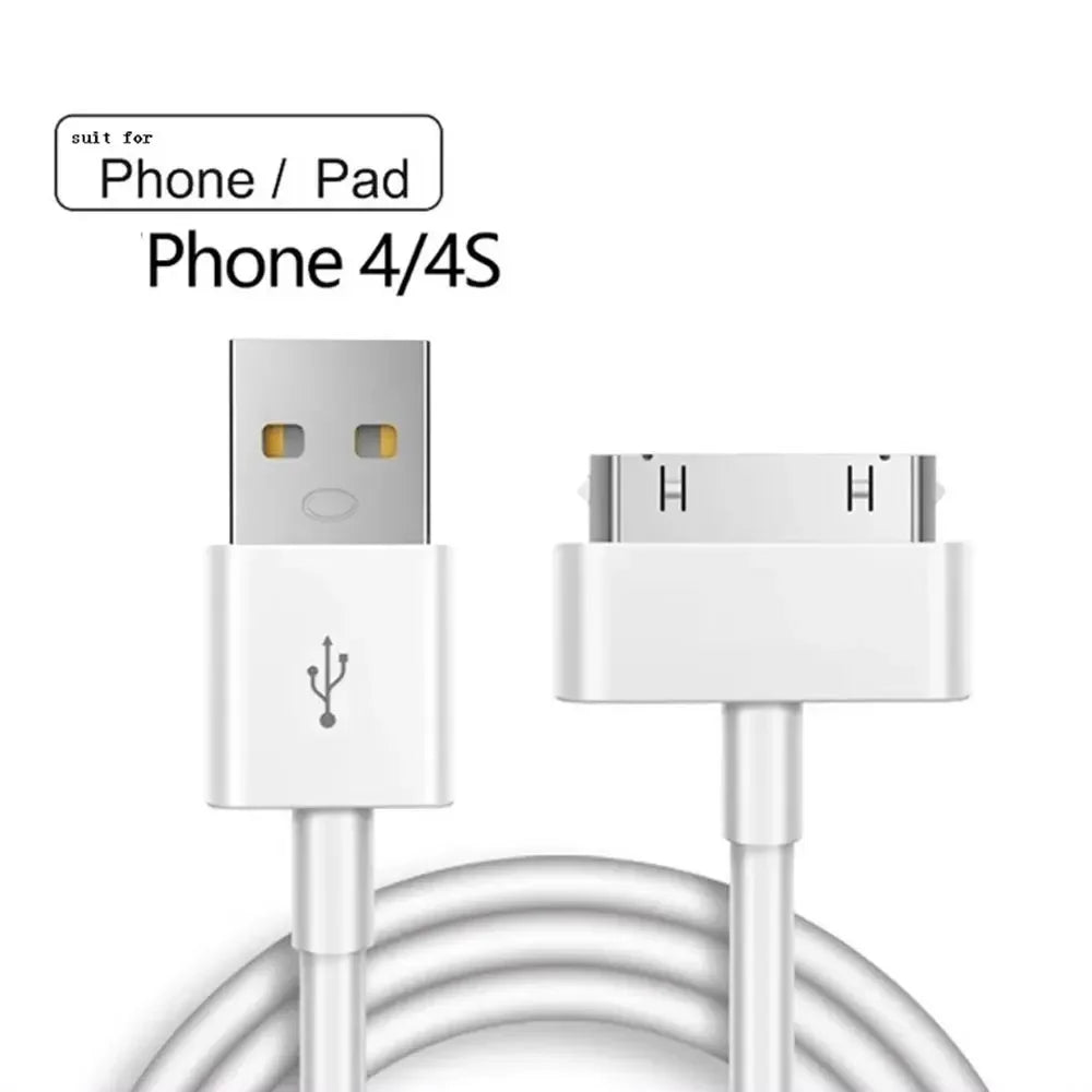 30 Pin USB Charger Cable For IPhone 4 4s 3G 3GS iPad 1 2 3 iPod Adapter Accessories Nano Touch Charging Data Cable Usb Charger