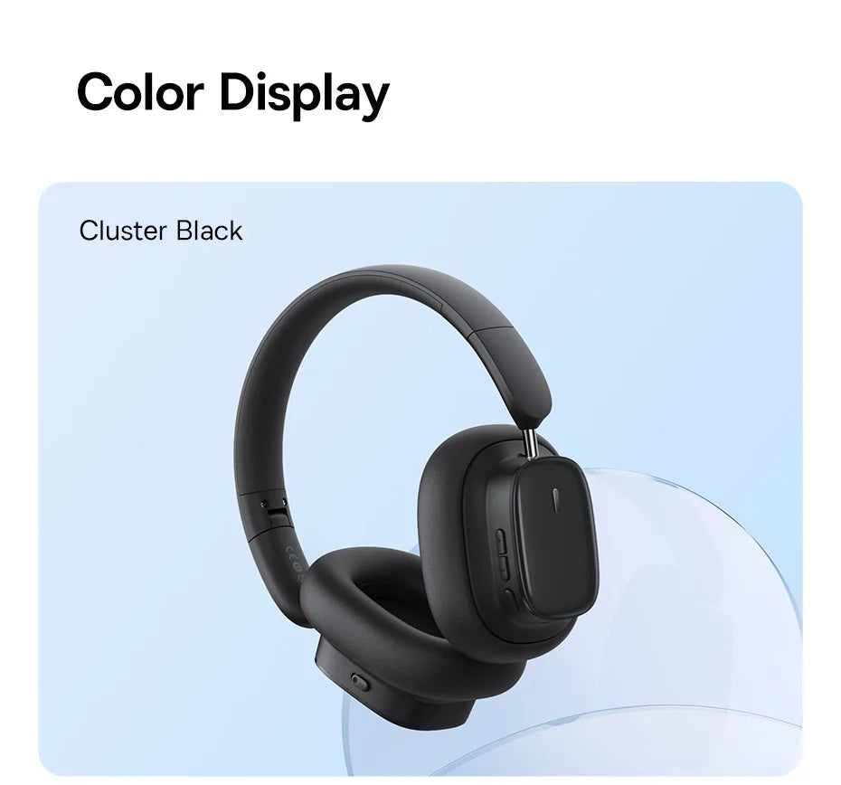 Baseus H1i ANC Wireless Bowie Headphone Bluetooth 5.3 Noise Cancellation Hi-Res 38db 3D Spatial Audio Ear Headsets