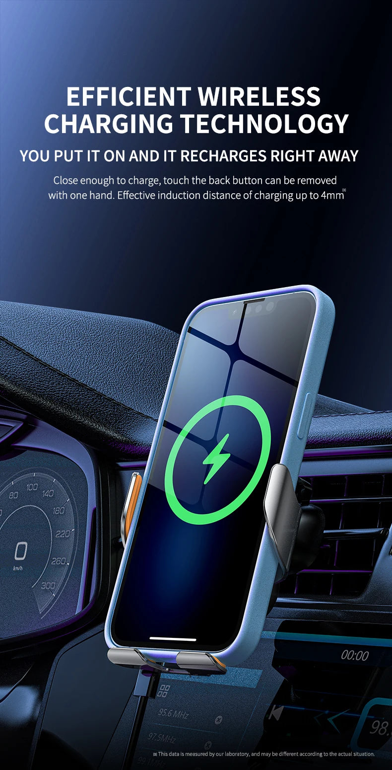 Car Wireless Charger Magnetic Auto Car Mount Phone Holder For iPhone 14 13 12 Samsung Infrared Induction 15W Fast Charging