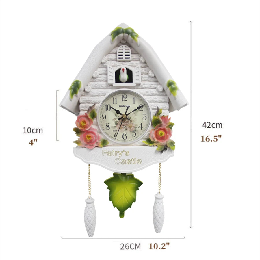 1pc Cuckoo Wall Clock, Daytime Hourly Alarm Pendulum Quartz Watch, Silent Wall Clock for Home Living Room Decoration Wall Art