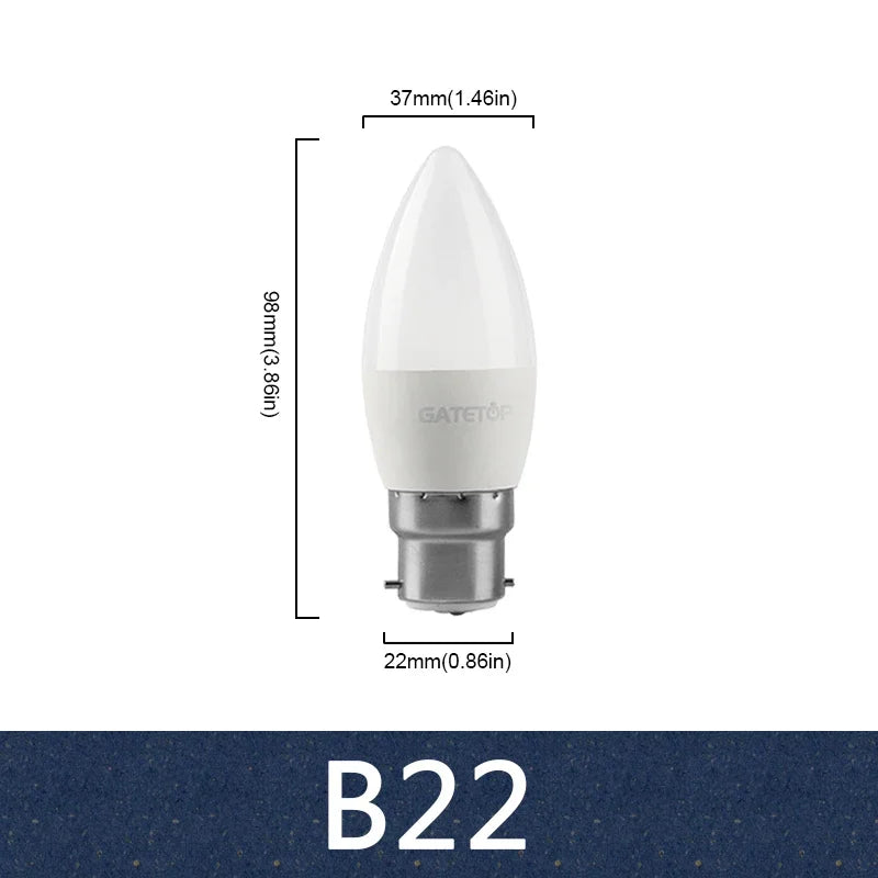 10pcs E27 E14 B22 Led Bulb 220V Candle Bulb Energy Saving Lamp 3W 5W 6W 7W