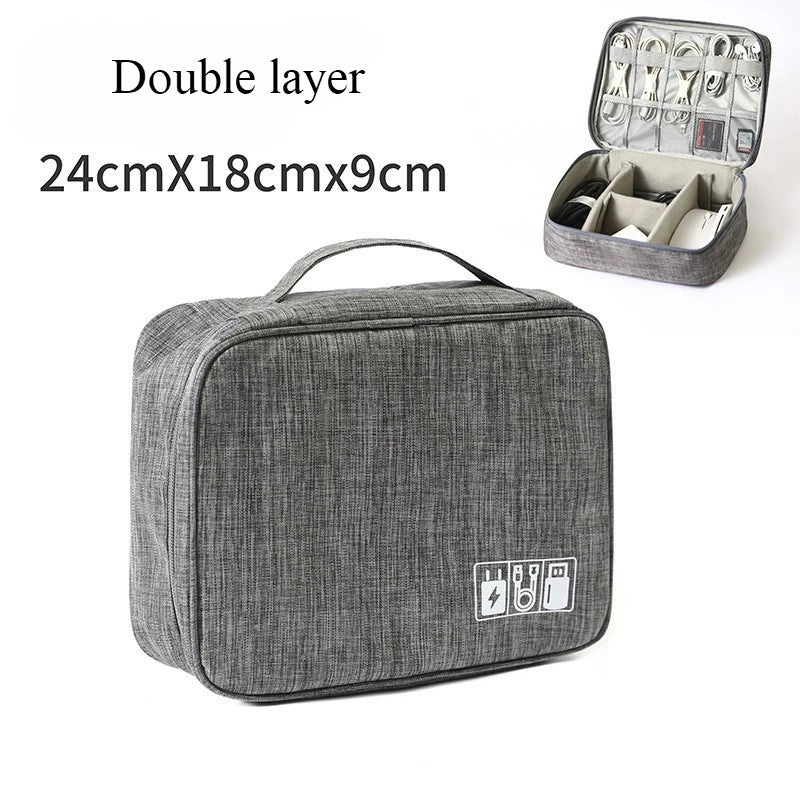 Cable Storage Bag Waterproof Digital Electronic Organizer Portable USB Data Line Charger Plug Storage Bag Travel Cable Organizer