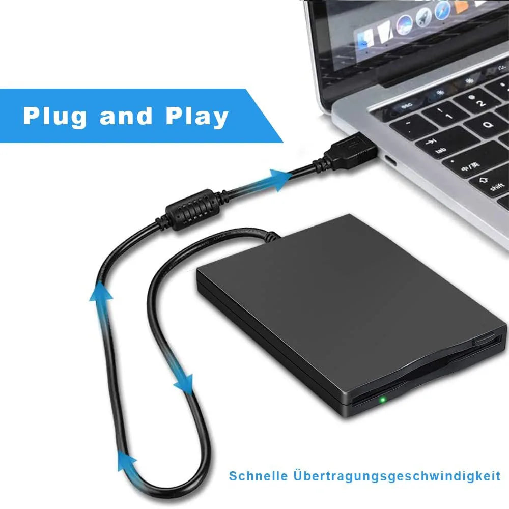 USB Floppy Disk Reader Drive 3.5" External Portable 1.44 MB FDD Diskette Drive for Mac Windows 10/7/8/XP/Vista PC Laptop Desktop