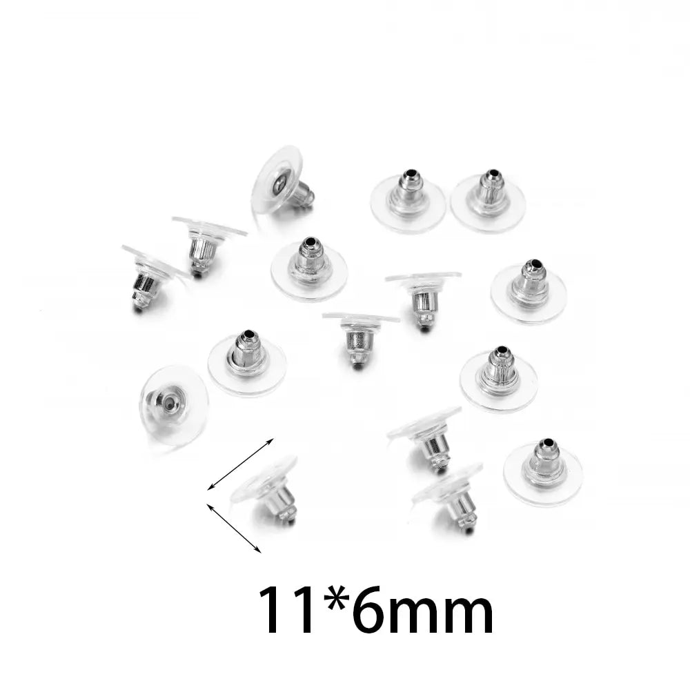 100Pcs Rubber Earring Backs Post Nuts Silicon Steel Earnuts Stud Earring Back for DIY Jewelry Making Accessories