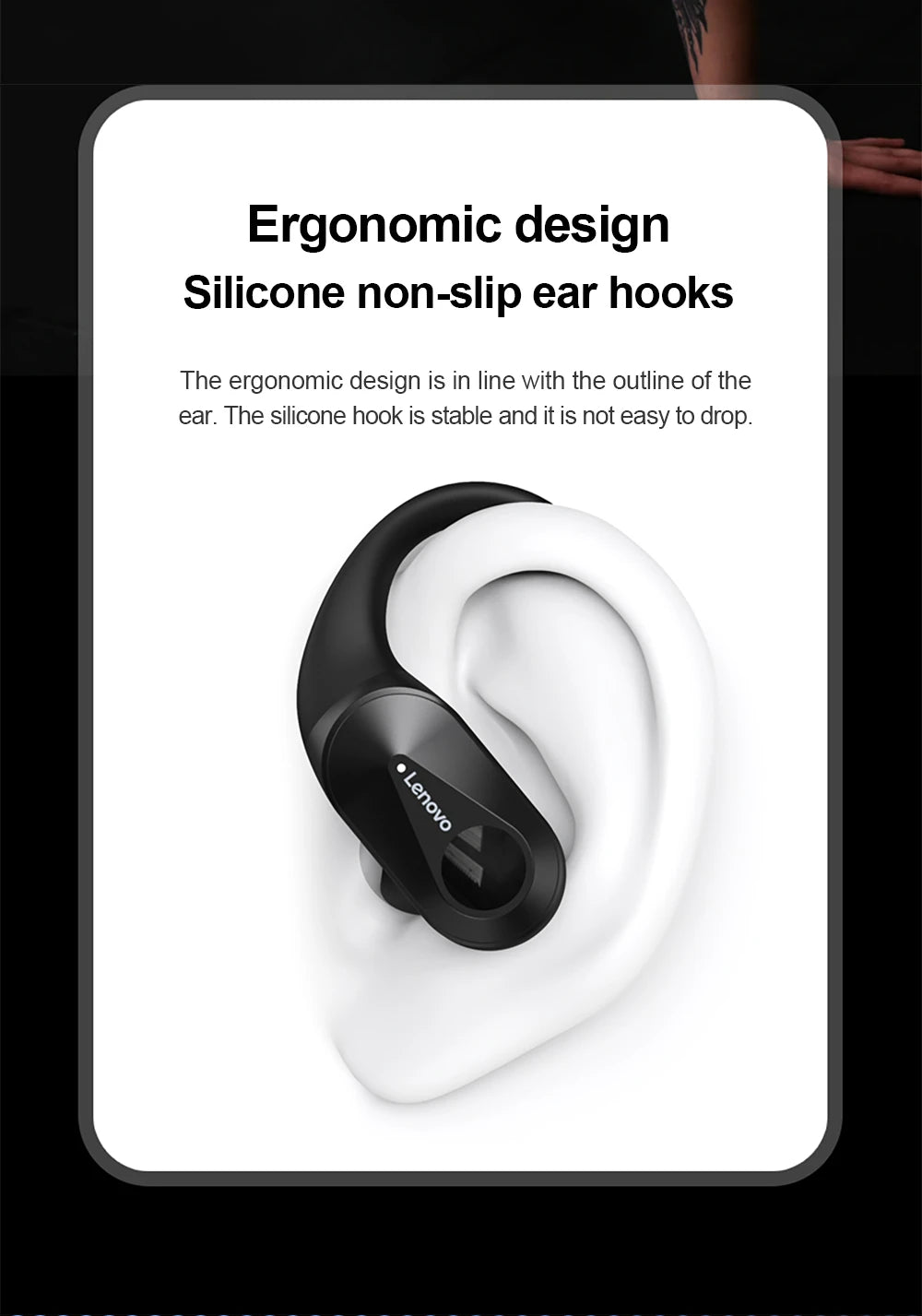 Lenovo LP75 Sports Wireless Earphones with Mics,Button Control, LED Power Display,Hifi Stereo Sound Bluetooth 5.3 TWS Headphones