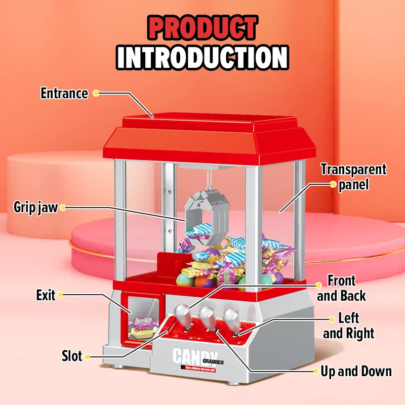 Claw Machine Electronic Candy Machine Arcade Claw Machine Retro Carnival Music And 24 specie Game Birthday Game Candy Kids Toys