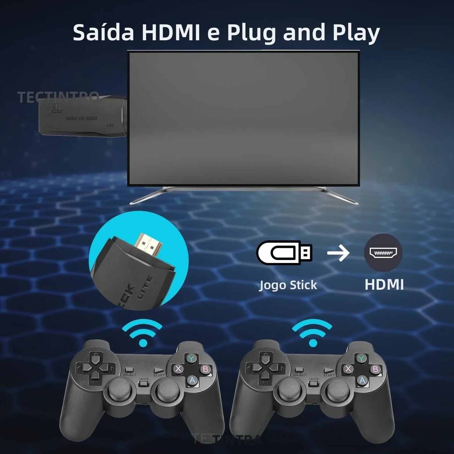 M8 4K Retro Game Console - 64GB Handheld TV Stick with 20,000+ Preloaded Games & Wireless Controller