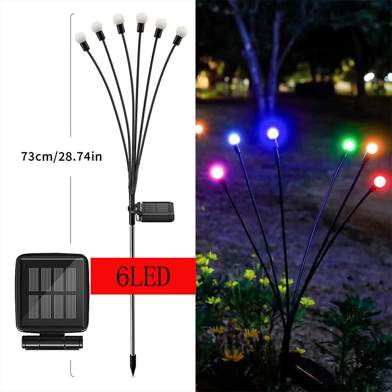 Outdoor LED Solar Lights Waterproof Starburst Solar Firefly Lights Lawn Lamp Garden Lamp for Path Landscape Decorative
