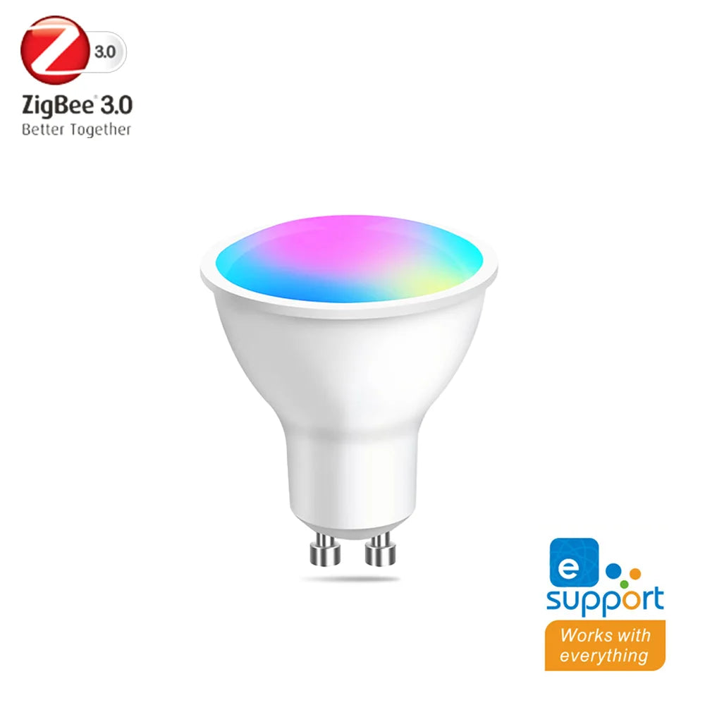 GU10 Zigbee/Wifi Led Light Bulb RGB CW WW Spotlights Led Bulbs Smart Led Lamp Work With Alexa Echo Hub Google Yandex Smartthings
