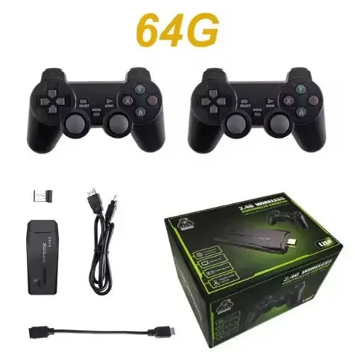 M8 Retro Game Console - 4K HD TV Stick with 20,000 Preloaded Games & Dual Wireless Controllers