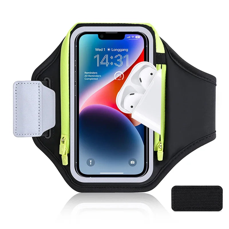Fitness Arm Bag Zipper Head Mobile Phone Earphone Storage Bag for iPhone 16 15 14 13 Samsung Xiaomi AirPods Running Accessories