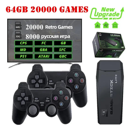 Video Game Console 2.4G Wireless Controller, 4K, 20000 Games, Retro Games for PS1/GBA Boy, Christmas Gift