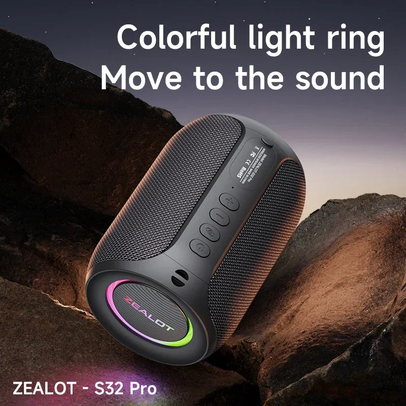 Zealot S32 pro Bluetooth Wireless Outdoor Portable Subwoofer Speaker Waterproof IPX6 Dual Pairing 3600mAh Wireless Speaker