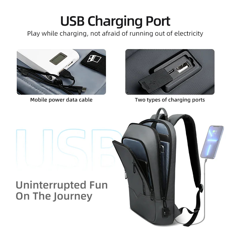 Heroic Knight Laptop Work Backpack Slim Men Waterproof Multifunctional 15.6"17" Business Trip Backpack Fashion Male School Bag