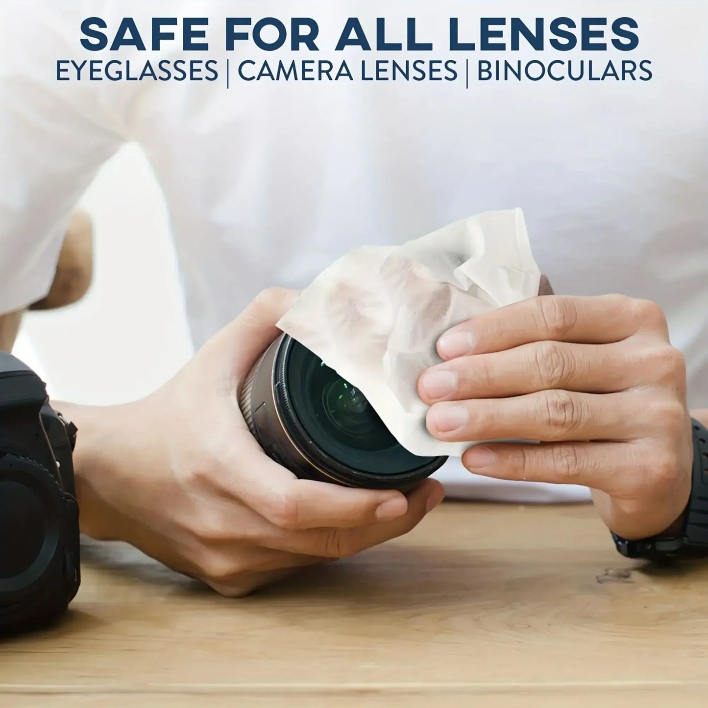 100pcs Eyeglass Cleaner Lens Wipes,Individually Wrapped Wipes,Non-Scratching,Safe For Eyeglasses, Goggles, Camera Lenses