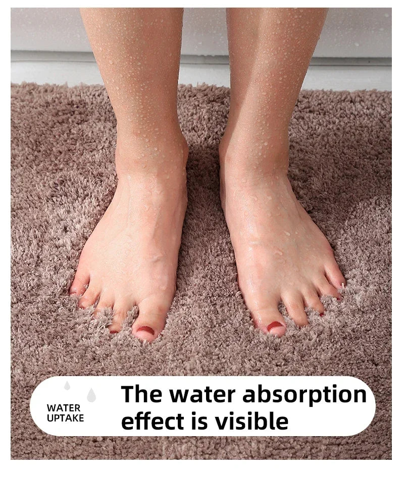 2PCS Soft Comfortable Thick Plush Floor Mat,Bathroom Floor Rug,Bedroom Carpet,Living Room Mat,Water Absorption Anti-Slip